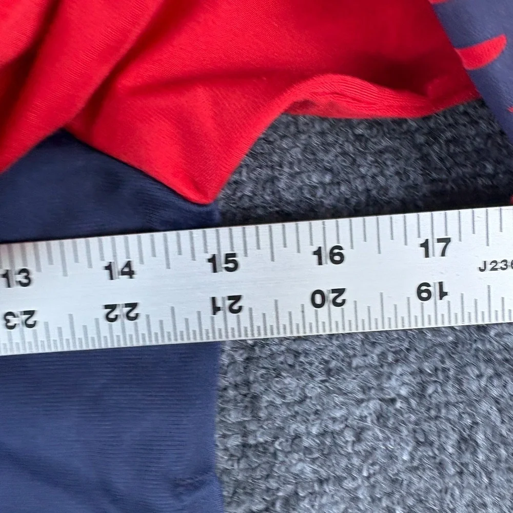 Nike Track Jacket Boy 7 Blue Red Logo Embroidered Mock Neck Full Zip Performance